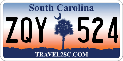 SC license plate ZQY524