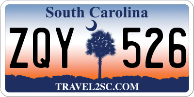 SC license plate ZQY526
