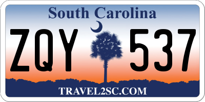 SC license plate ZQY537