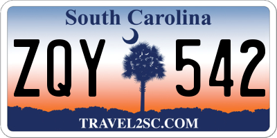 SC license plate ZQY542