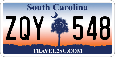 SC license plate ZQY548