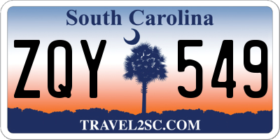 SC license plate ZQY549