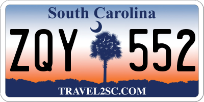 SC license plate ZQY552