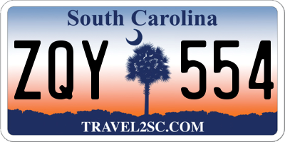 SC license plate ZQY554