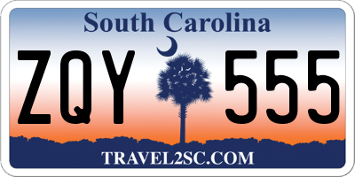SC license plate ZQY555