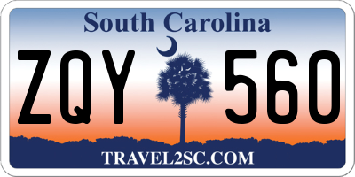 SC license plate ZQY560