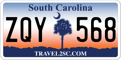 SC license plate ZQY568