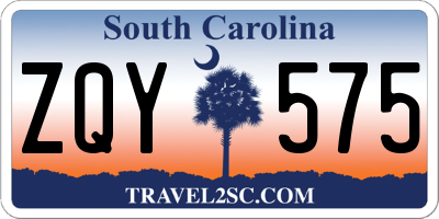SC license plate ZQY575