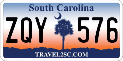 SC license plate ZQY576