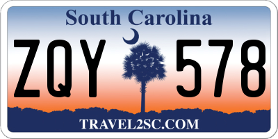 SC license plate ZQY578