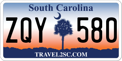 SC license plate ZQY580