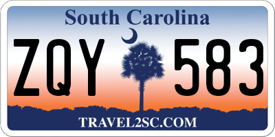 SC license plate ZQY583