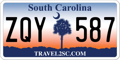 SC license plate ZQY587