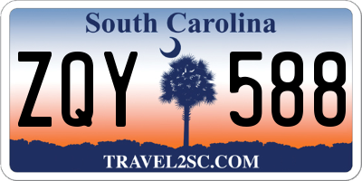 SC license plate ZQY588