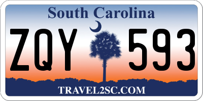SC license plate ZQY593