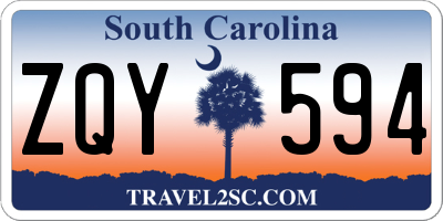 SC license plate ZQY594