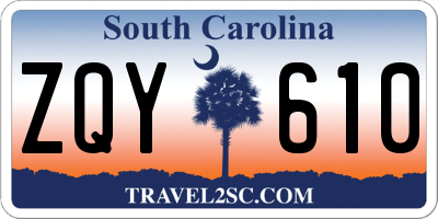 SC license plate ZQY610