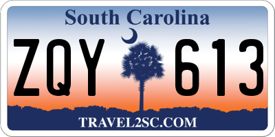 SC license plate ZQY613