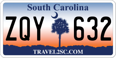 SC license plate ZQY632