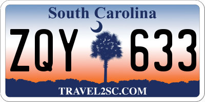 SC license plate ZQY633