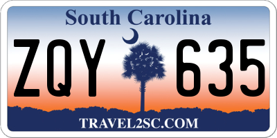 SC license plate ZQY635