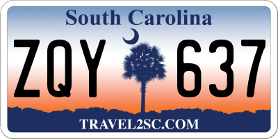 SC license plate ZQY637
