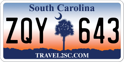 SC license plate ZQY643