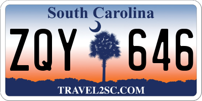SC license plate ZQY646