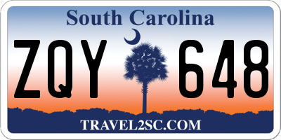SC license plate ZQY648