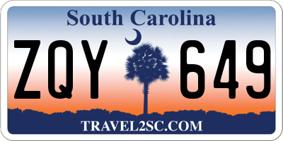 SC license plate ZQY649