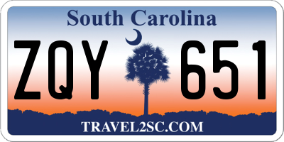 SC license plate ZQY651