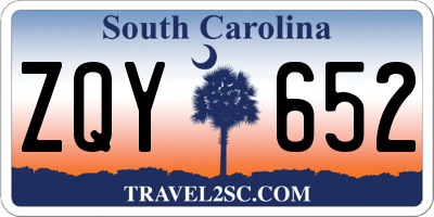SC license plate ZQY652