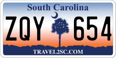 SC license plate ZQY654
