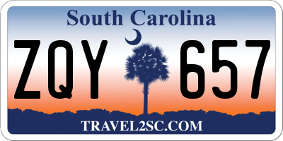 SC license plate ZQY657