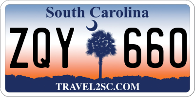 SC license plate ZQY660