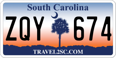 SC license plate ZQY674