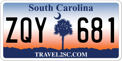 SC license plate ZQY681