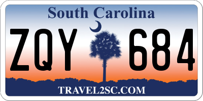 SC license plate ZQY684