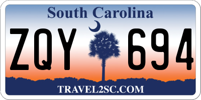 SC license plate ZQY694