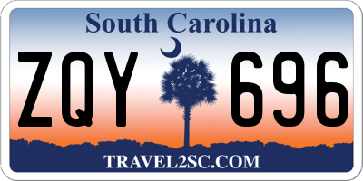SC license plate ZQY696