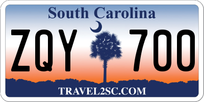 SC license plate ZQY700