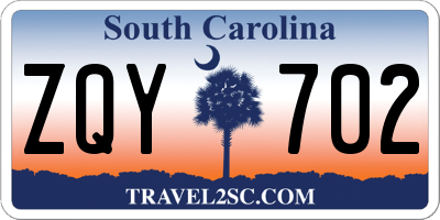 SC license plate ZQY702