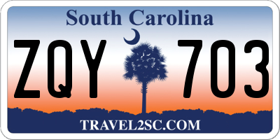 SC license plate ZQY703