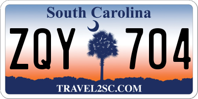 SC license plate ZQY704
