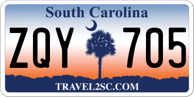 SC license plate ZQY705