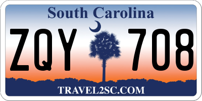 SC license plate ZQY708