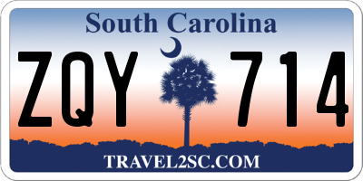 SC license plate ZQY714