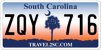 SC license plate ZQY716