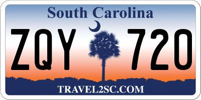 SC license plate ZQY720