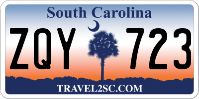 SC license plate ZQY723